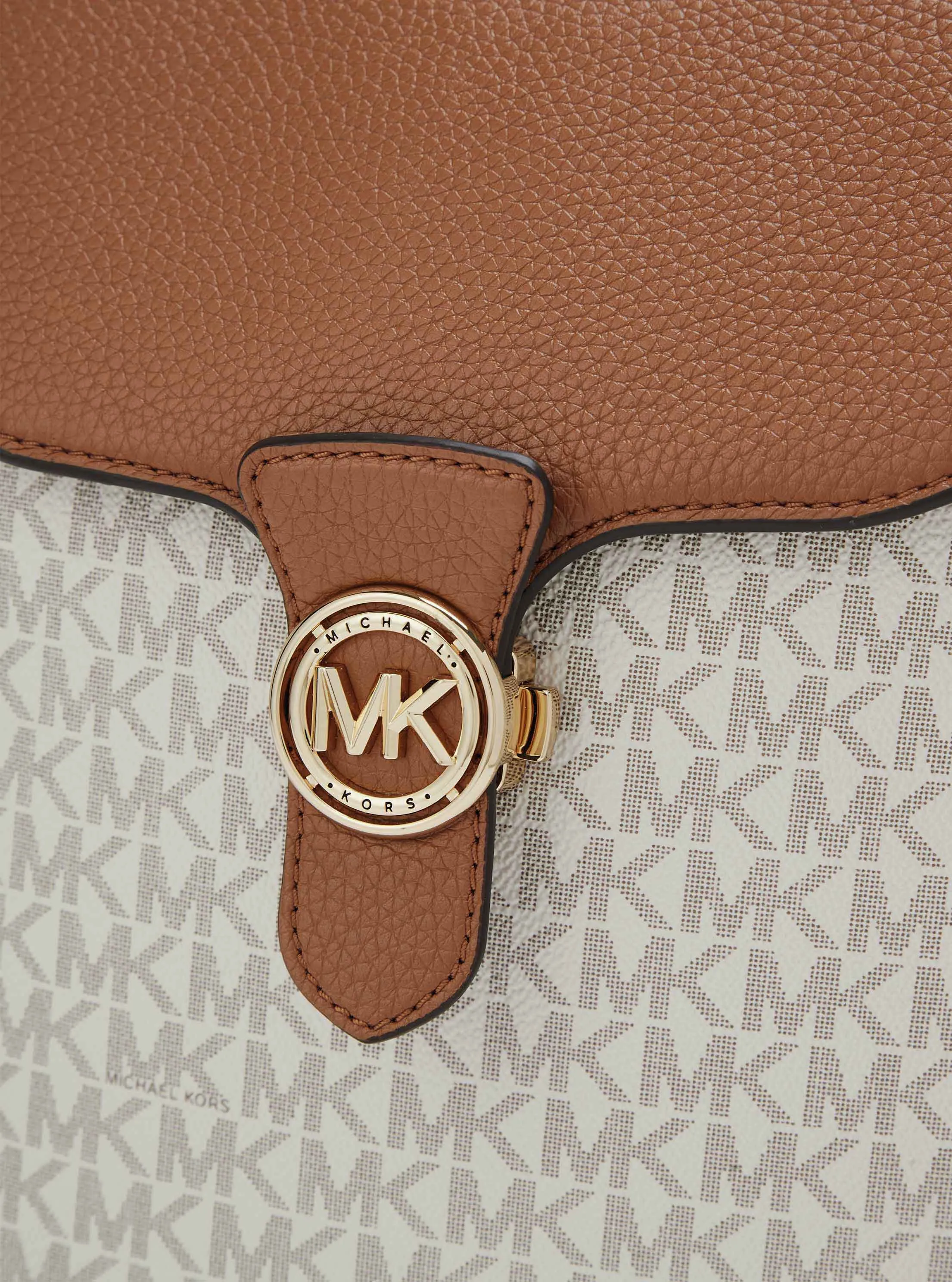 Michael Kors 中国官方在线精品店 Mina 大号老花拼色双肩包 Michael Kors 中国官方在线精品店 Mina 大号老花拼色双肩包