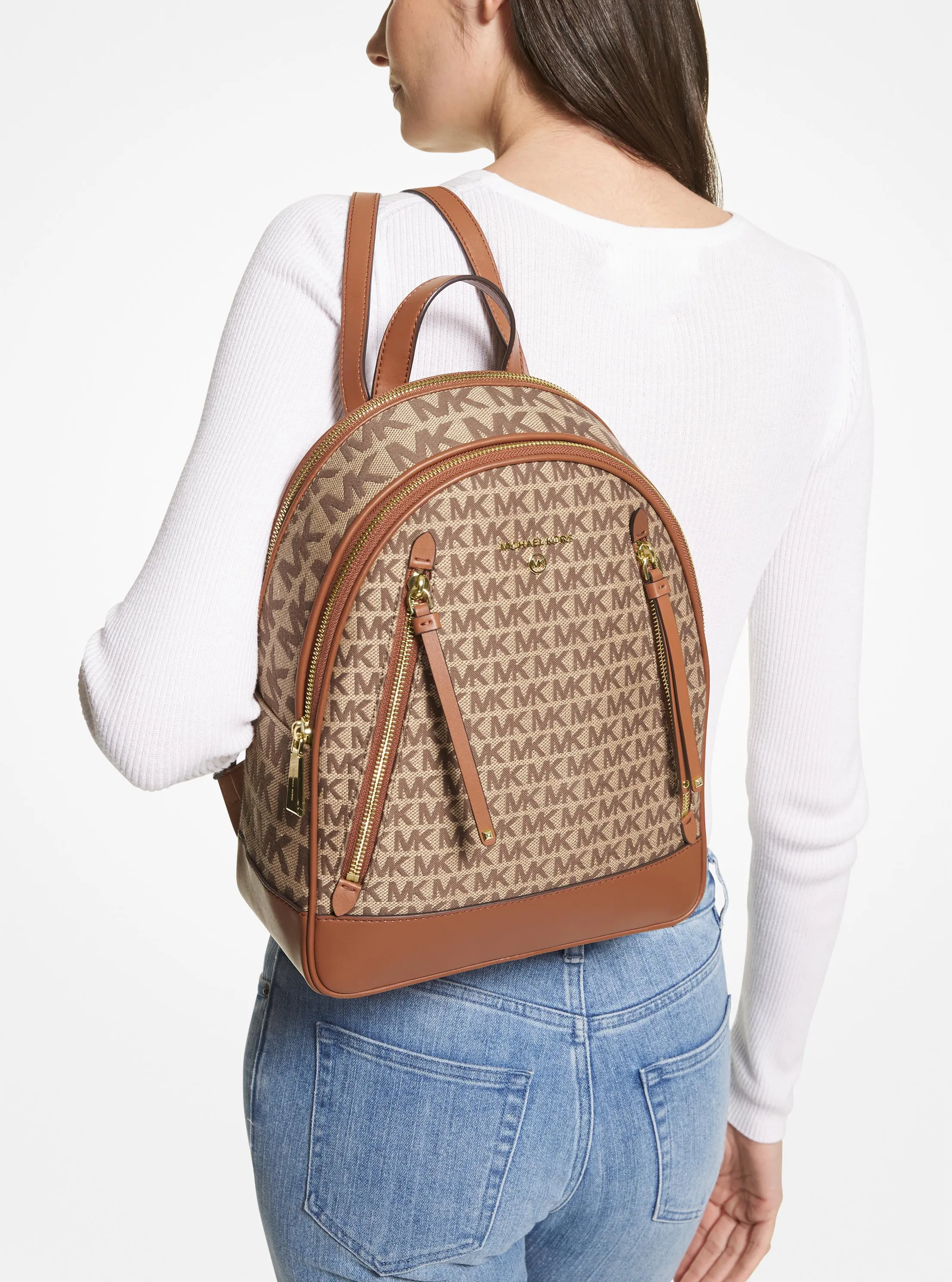 michael kors 中国官方在线精品店 - brooklyn 中号老花双肩包